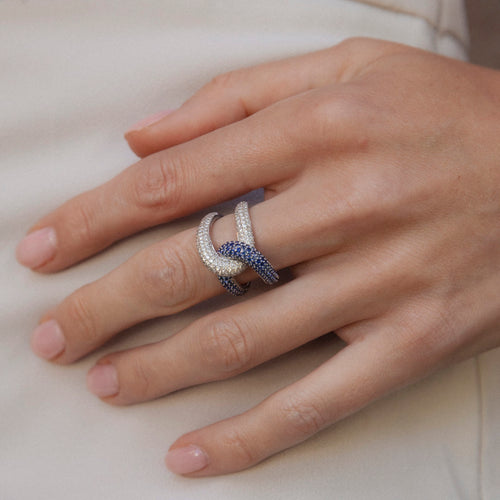 Click | White Gold & Blue Sapphires