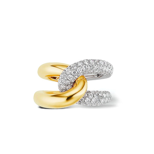 Click | White Diamonds & Plain Yellow Gold