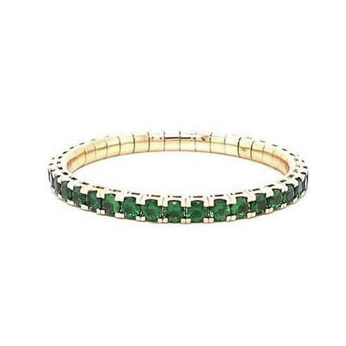 Elastic Tennis Bracelet Giga | Green Tzavorite