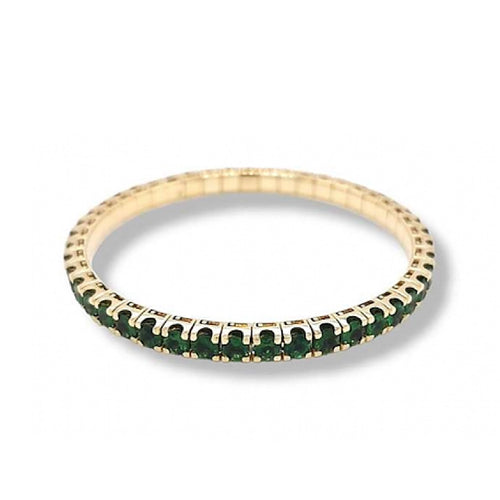 Elastic Tennis Bracelet Big | Green Tzavorite