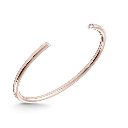Öppen armring | Vita flytande diamanter