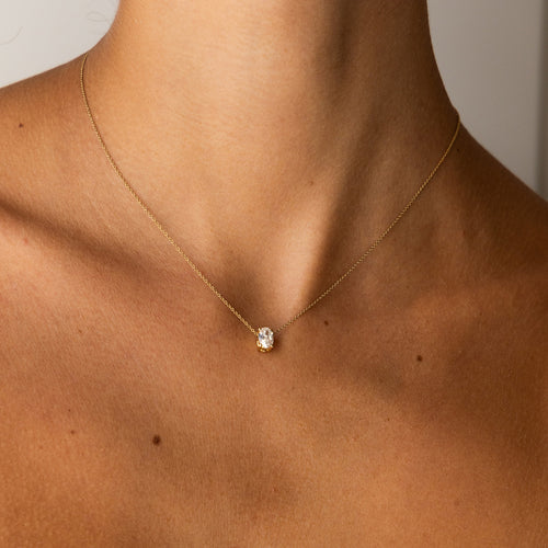 Solitaire Necklace | Oval Cut