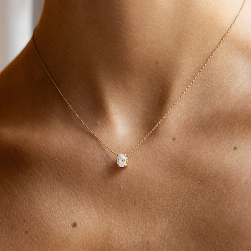 Solitaire Necklace | Oval Cut