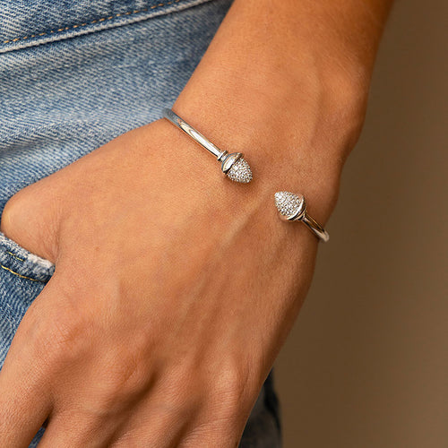 Elastic Bangle Big | White Diamonds