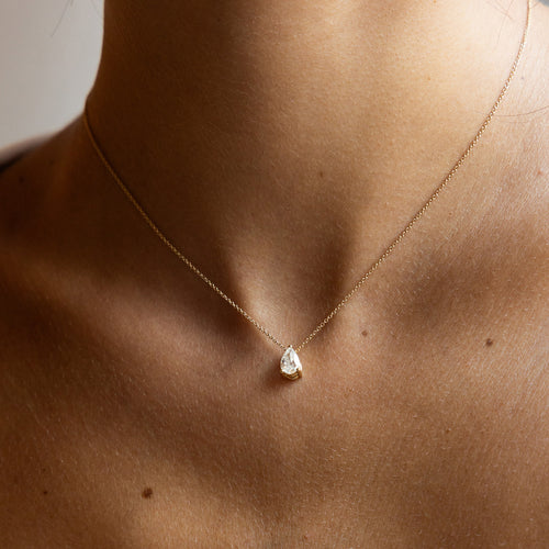 Solitaire Necklace |  Pear Cut