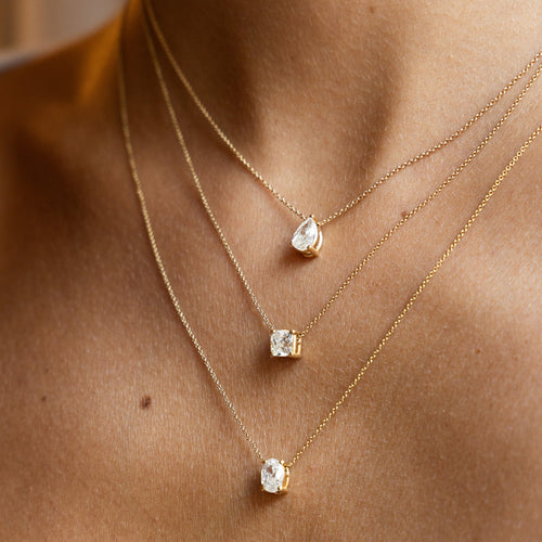 Solitaire Necklace |  Pear Cut