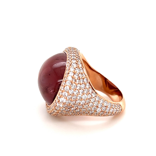 Pinky Ring Pavé  | Red Tourmaline