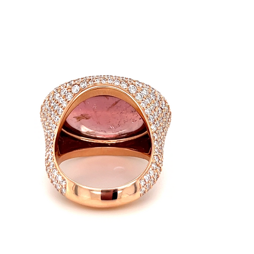 Pinky Ring Pavé  | Red Tourmaline