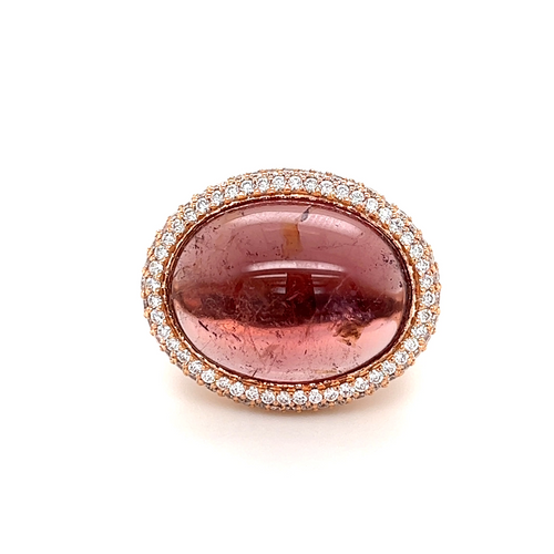 Pinky Ring Pavé  | Red Tourmaline