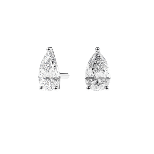 Solitaire Earrings | Pear Cut