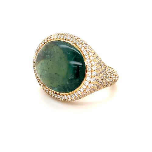 Pinky Ring Pavé | Green Tourmaline