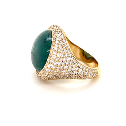 Pinky Ring Pavé | Green Tourmaline