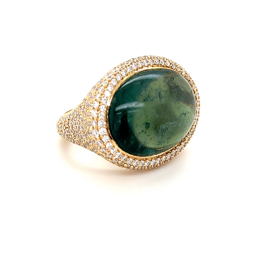 Pinky Ring Pavé | Green Tourmaline