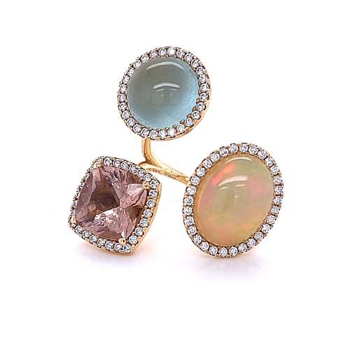 Floating Cocktail | Opal, aquamarine and morganite