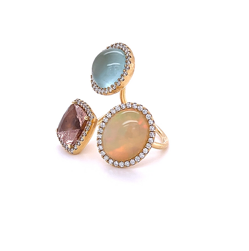 Floating Cocktail | Opal, aquamarine and morganite