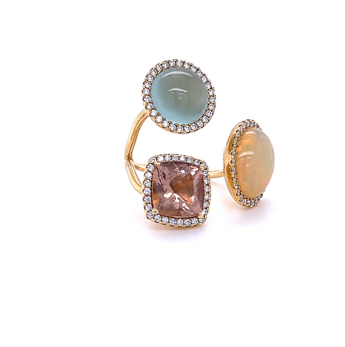 Floating Cocktail | Opal, aquamarine and morganite