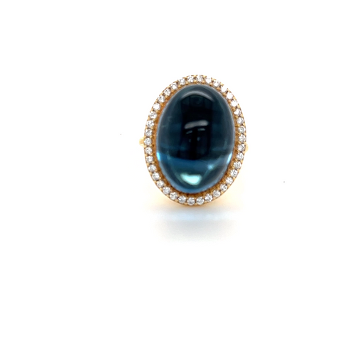 Puzzle Oval | Swiss Blue Topaz | 11mm