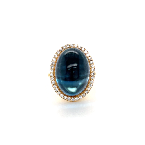 Puzzle Oval | Swiss Blue Topaz | 11mm