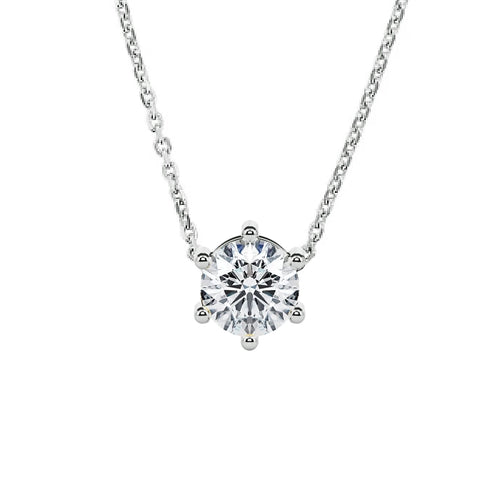 Solitaire Necklace | Brilliant cut, six prongs