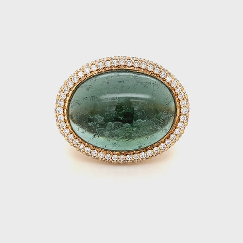 Pinky Ring Pavé | Green Tourmaline