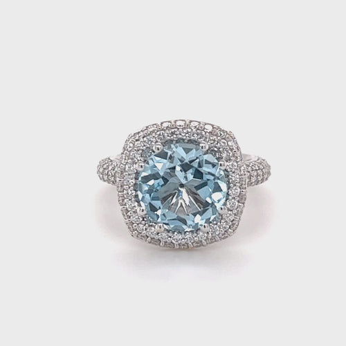 Cocktail pavé | Aquamarine