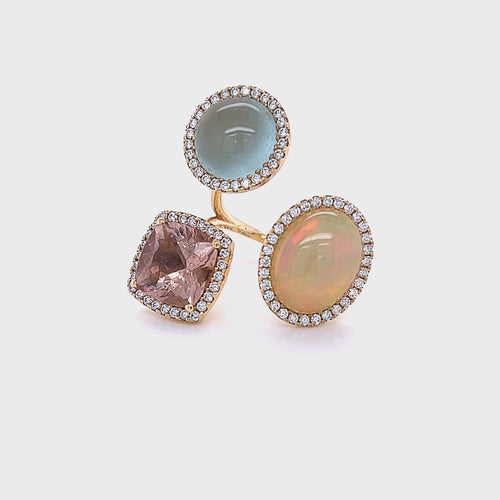 Floating Cocktail | Opal, aquamarine and morganite