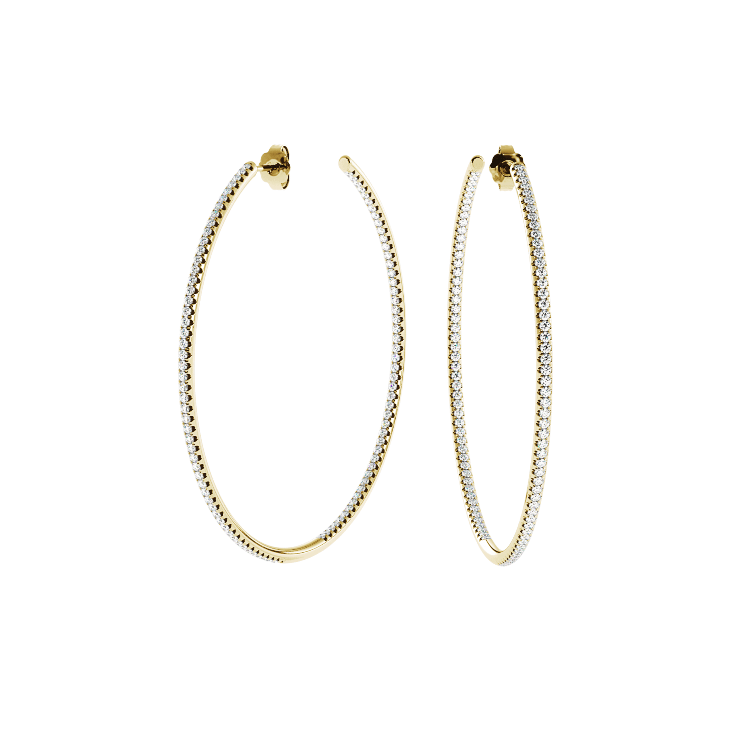 Diamond creols 80mm - LWL Jewelry