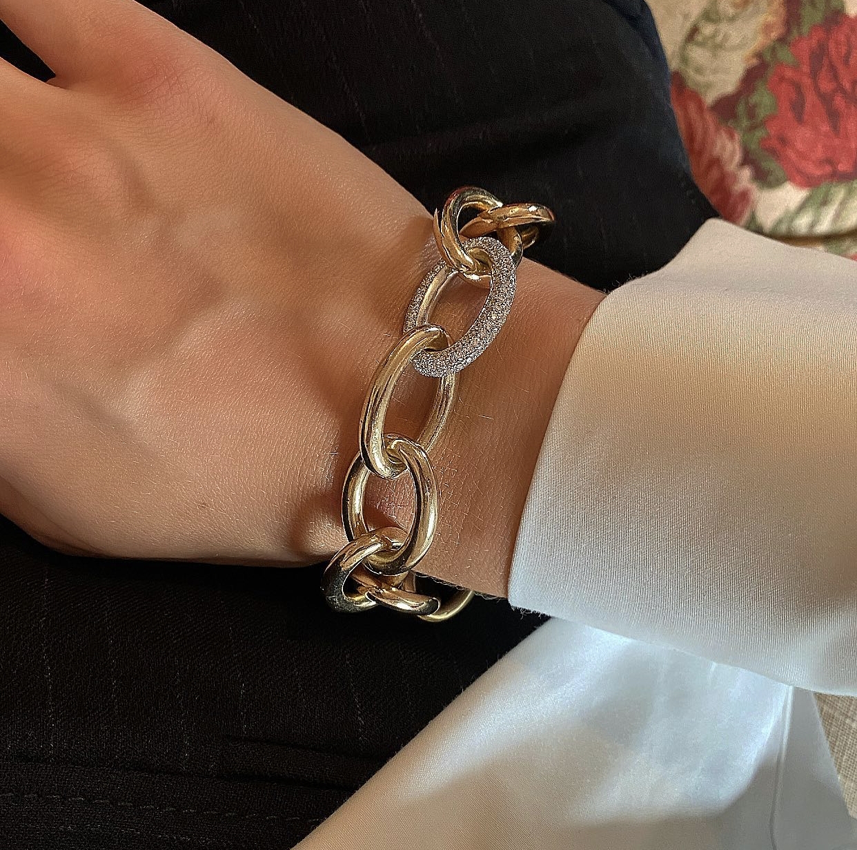 Rose Gold Chunky Chain Diamante Bracelet  Lovisa